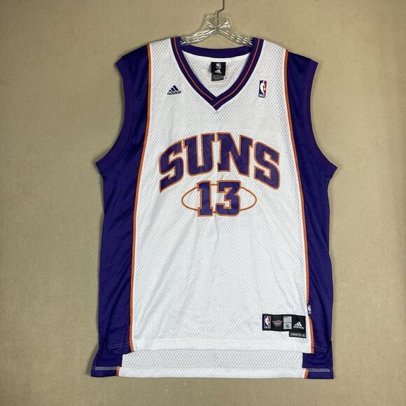 Adidas NBA Jersey Mens XL White Phoenix Suns Steve Nash‎ 13 Authentic Sleeveless - Picture 1 of 12